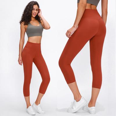 China lemom 2022 new breathable line up double-layer swept up gym women's gym leggings lifting yoga pants high waist hairy elastic thin hip for sale