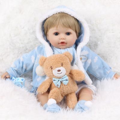 China Realistic 22 Inch Soft Silicone Toy Wholesale Hand-Detailed Painted Stuffed Reborn Baby - Doll for sale