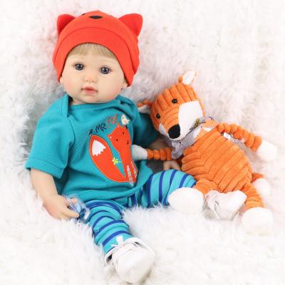 China Toy Custom Soft 22 Inch Silicone Vinyl Doll Reborn Realistic Boy Newborn Baby Doll Toy for sale