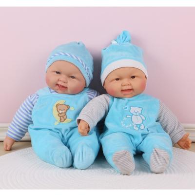 China Fat Soft Vinyl Baby Doll Toy Reborn Baby Adorable Smile Look With Jumpsuit For Kids for sale