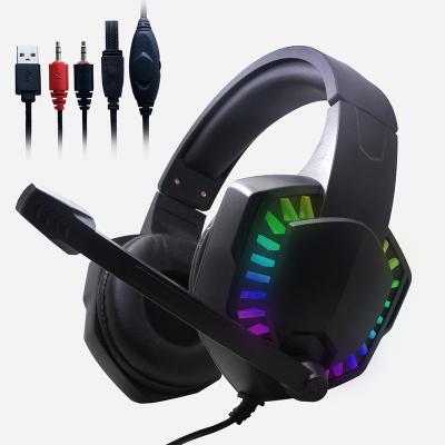 China LED Flash Light Manufacturer Wired Headphones With Microphone Gaming Headset And Headphones Recommended Computer Gaming Headset for sale