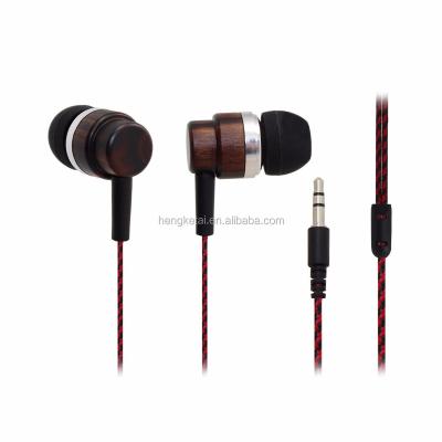 China In-ear WOOD! the latest! wooden earphone cable competitive price in ear earbuds stereo Shenzhen factory for sale