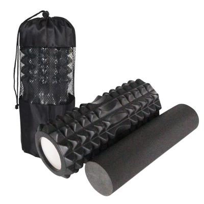 China 14*33cm Eco-friendly Material Customized Logo Foam Roller 2 in 1 Eva Exercise Yoga Foam Roller for sale