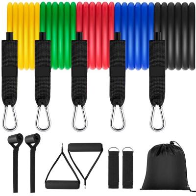 China Customized logo portable 1200mm length 150lbs fitness speed resistance bands with handles for sale