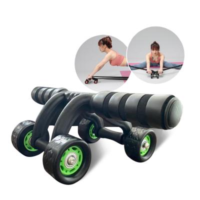 China Healthy PP Muscle Abdominal Wheel Durable Rubber Exercise 4 Wheel For Bodybuilding Fitness for sale