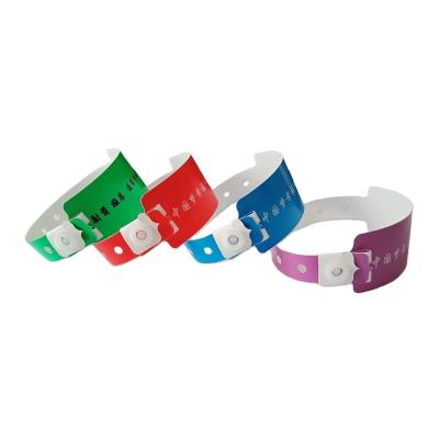 China DDJOY One Time Custom PE Plastic Wristbands for Events Logo Size 65*20mm for sale