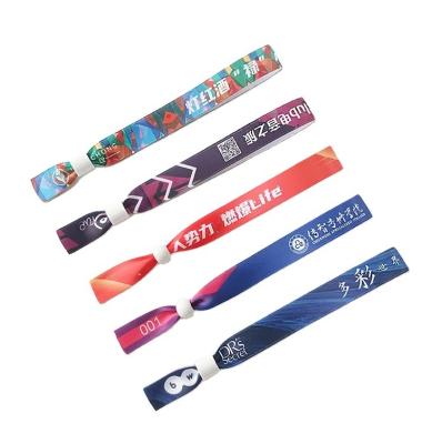 China Occasion Party and Events Woven/Polyester Custom Satin Fabric Wristbands for One Time for sale