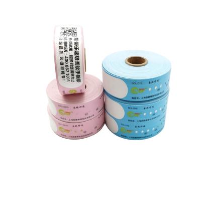 China 205*25mm Disposable Waterproof Qr Code Custom Printing Paper Event Thermal Wristband for sale