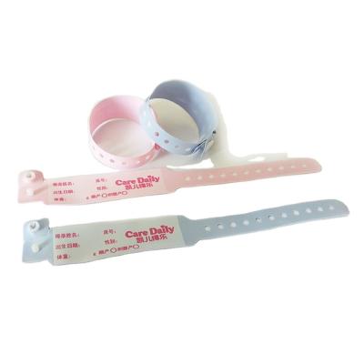 China Soft One Time Customized Medical Wristband for Kids Pink Color 250*25mm Adult Size OEM for sale