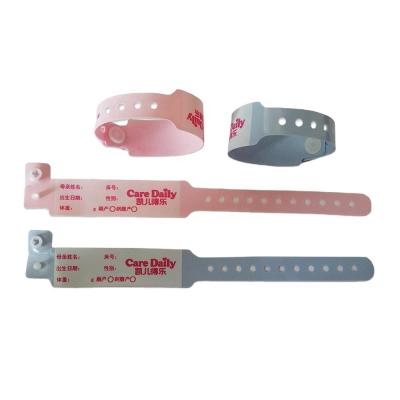 China Customized Hospital Patient Charity ID Vinyl PVC Wristbands with Custom Band Information for sale