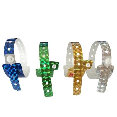 China 2023 Holographic ID Bracelet Exhibition and Concert Admission Glitter Wristbands for sale