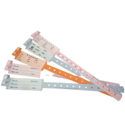 China Orange Medical Plastic Disposable Wristband for Custom Hospital Identification System for sale