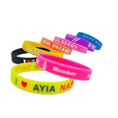 China Embossed Technique Multicolor Silicone Wristband Rubber Bracelets for Nautical Style for sale