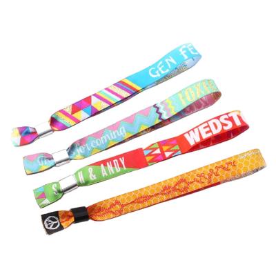 China Custom Polyester Festival Woven Wristband Bracelet Cloth Fabric Wrist bands TNT Shipping for sale