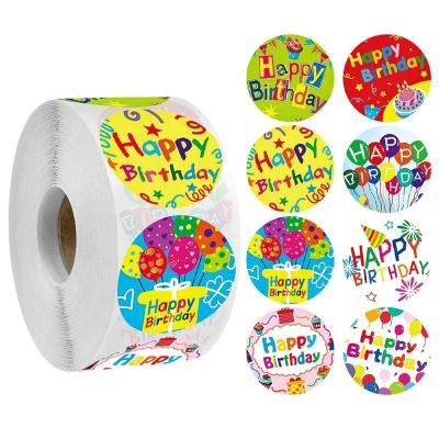 China 500pcs Children Cartoon Happy Birthday Stickers Adhesive Sticker for Party Decoration for sale