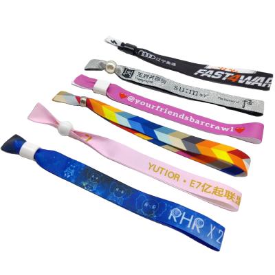 China Custom Woven Fabric Wristbands for Events Single-sided and Double-sided Printing for sale