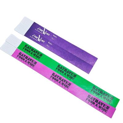 China Custom Logo Tyvek Wristbands for One Time at Adult and Kids Paper Wristband VIP Events for sale