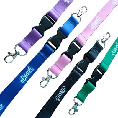 China Silk Accessories Dye Sublimation Polyester Lanyards for Keychain Custom Logo 900*15*0.65mm for sale