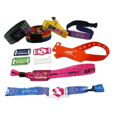 China Single or Double-sided Printing RFID Wristbands in Satin Fabric for Event Festival Party for sale