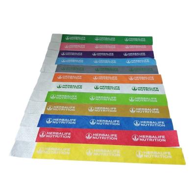 China 1 Inch Red Tyvek Paper Wristbands Custom Design for Events 250*25mm/250*19mm for sale