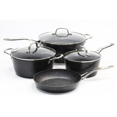 China Sustainable 3003 aluminum alloy forged 7 pcs pans and pots non-stick cookware sets for sale