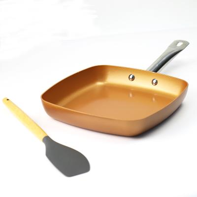 China Eco nontstick modern copper frienly ceramic cookware kitchen square pan cookware for sale