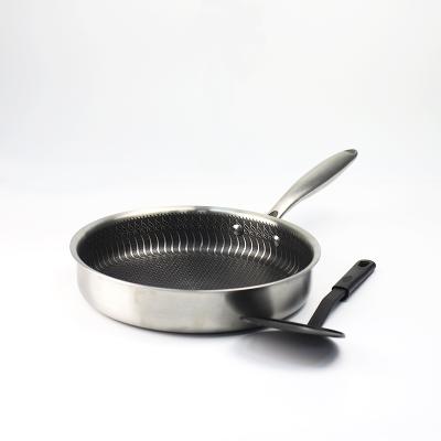 China General use for gas and induction cooker do not select kitchen stove stainless steel deep frying pan for sale