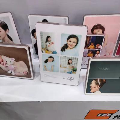 China Customize Easy DIY Photo Skin Off MDF Blank Sublimation Photo Frame Block Board Sticky Adhesive Wooden Plates for sale