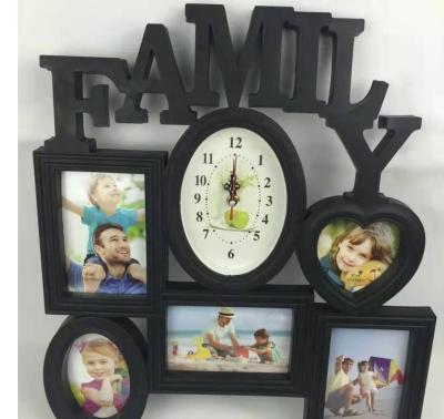 China Classic New Design Custom Memory Gifts Memory Plastic Picture Frame Clock for sale