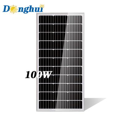 China Yiwu Donghui Solar Panel 100w Monocrystalline Silicon Solar Panels Chinese Solar Panels Price en venta