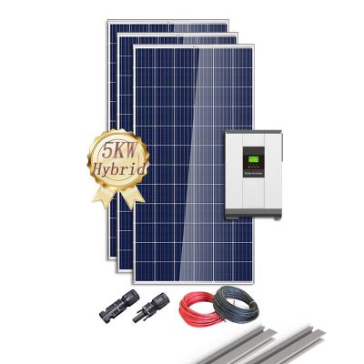 China 25 years warranty 5kw 8kw 10kw good price hybrid solar energy system for home à venda