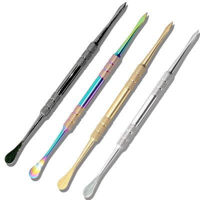 China Metal Stainless Steel Smoking Pipe Spoon Accessories Smoke Cream Spoon Smoke Oil Cleaning Stick Tool for sale