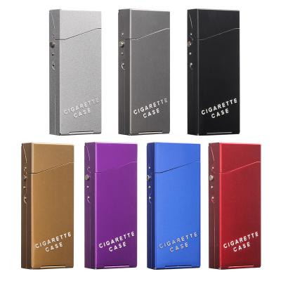 China Aluminum alloy ladies' cigarette holder lengthened aluminum alloy creative cigarette box of 20 sticks thin automatic bomb cover cigarette holder for sale