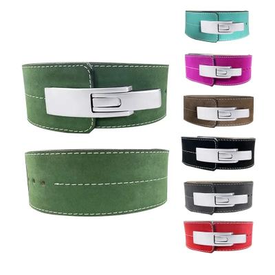 China Weightlifting Belt Factory Wholesale Gym Protective Adjustable Leather Fitness Weight Lifting Belt for sale