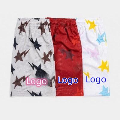 China Anti-wrinkle Wholesale Mesh Gym Shorts Custom Logo Men Short Blank Polyester Sublimation Basketball Mesh Shorts for sale