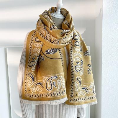 China Fashion Fashion Winter Soft Scarf Ladies Scarves Shawls Stylish Warm Wholesale Custom Plain Tassel Scarf Women for sale