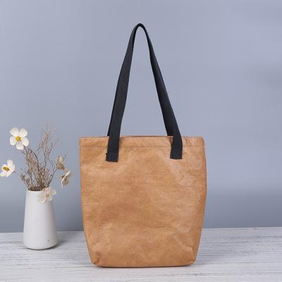 China Custom Wholesale Waterproof Tyvek Dupont Paper Shopping Tote Bag With Cotton Linen Washable Lining for sale