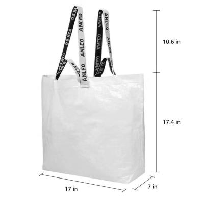 China Eco-friendly PP Woven Tote Bag RPET Coated Foldable Recyclable Logo Printed Tote Shopping Bag for sale