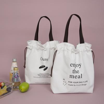 China Custom Thick Thermal Insulated Canvas Tote Picnic Cooler Bag Waterproof Hot Sale Aluminum Foil Liner Lunch Bag for sale