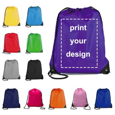 China Wholesale Custom Reusable Logo Drawstring Bag Portable Lightweight Oxford Travel Backpack For Shoe Cloth for sale