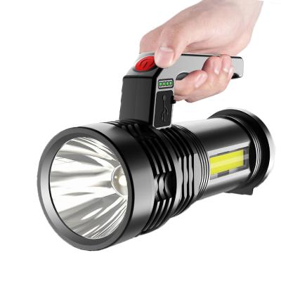 China USB Hand Spotlight Warehouse Lamp COB Side Light Portable Ultra-bright Powerful Spotlight Rechargeable Outdoor Household Light for sale