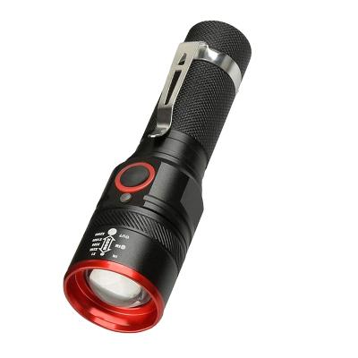 China Zoomable 3modes Mini Adjustable Focus Torch XML-T6 LED Rechargeable Flashlight For 18650 With USB Cable Camping/Camping/Hunting/Cycling for sale