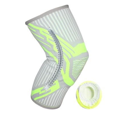 China New Adult 3D Knitted Non-slip Fitness Sports Knee Protector With Breathable Springs Knee Brace Sleeve Support With Silicon for sale