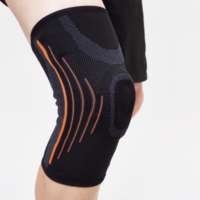 China Sports Users 3D-knitted Sleeve Universal Nylon Lightweight Basketball Elastic Knee Support With Silicon for sale