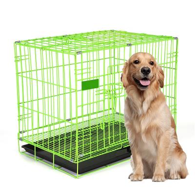 China Breathable LJS181M Easy Cleaning Green Dog Houses Metal Pet Exercise Dog Dismountable Steel Cages Portable Drop Cages For Dogs Pet Cages for sale