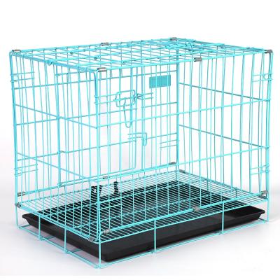 China Breathable LJA161M Best Selling Classic Easy Carry Folding Double Door Design Durable Dog Crate Home Crate Metal Dog Cage for sale