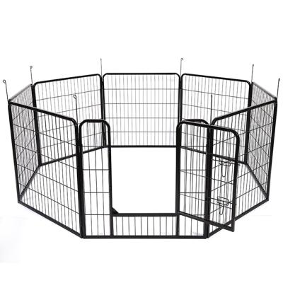 China Breathable Black Square Tube Dog Pet Fence Metal Wire Folding Fashinable Pet Barrier Single Door Safety Dog Playpen Barrier for sale