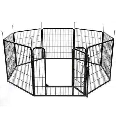 China Large Space Pet Barrier Breathable Breathable Safety Dog Fence Custom Black Lockable Portable Pet Pen Fence for sale