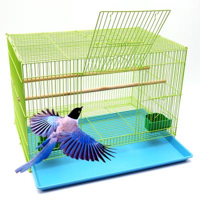 China Breathable Heavy Duty Blue Parrot Bird Cage Portable Folding Metal Wire Cheap Bird Cages With Breeding Box for sale