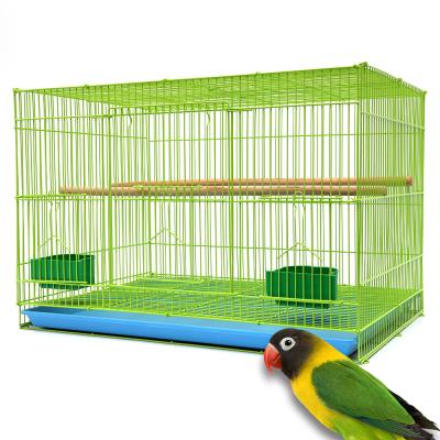 China Breathable Metal Folded Portable Decorative Outdoor Bird Cages Love Bird Breeding Cages Multi Function Metal Wire Bird Cages for sale